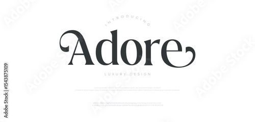 Adore modern luxury fashion elegant minimalist serif italic fonts decorative wedding vintage retro logos. vector illustration
