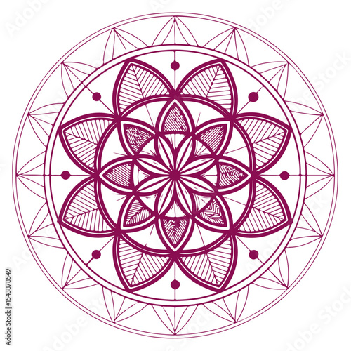 Simple Mandala Vector Illustration – Clear Black Line Art Design for Coloring, Meditation, and Decorative Use