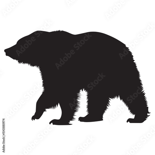 sillouette bear vector isloated on a white background
