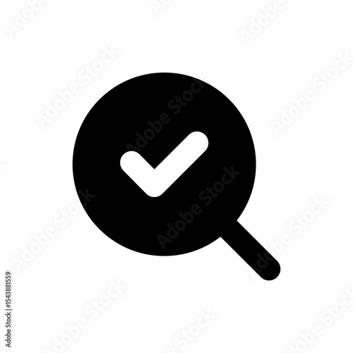 Search Check fill Vector icon