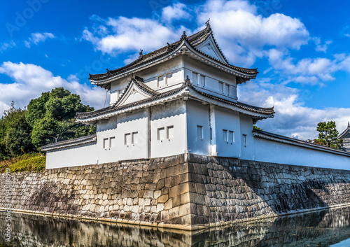 Colorful outer wall, Nijo Castle, Kyoto, Japan. Completed in 1626 by Tokugawa Shoguns.