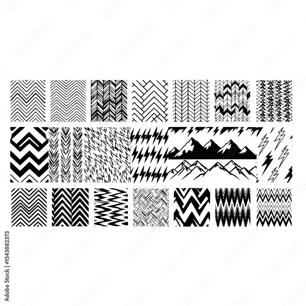 Black and white zigzag pattern mountain lightning bolt abstract design seamless vector background illustration image