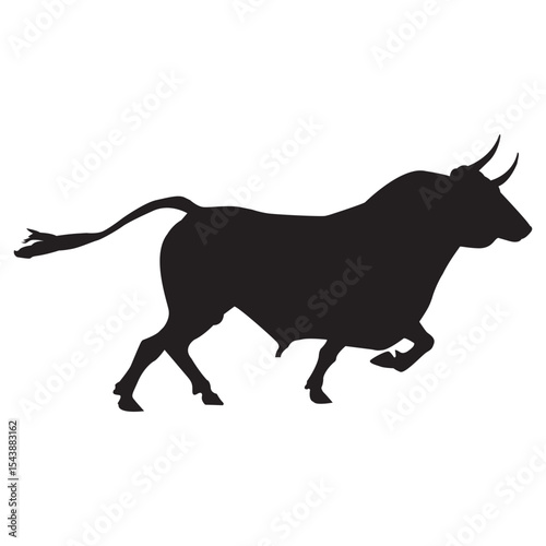 sillouette bull vector isloated on a white background