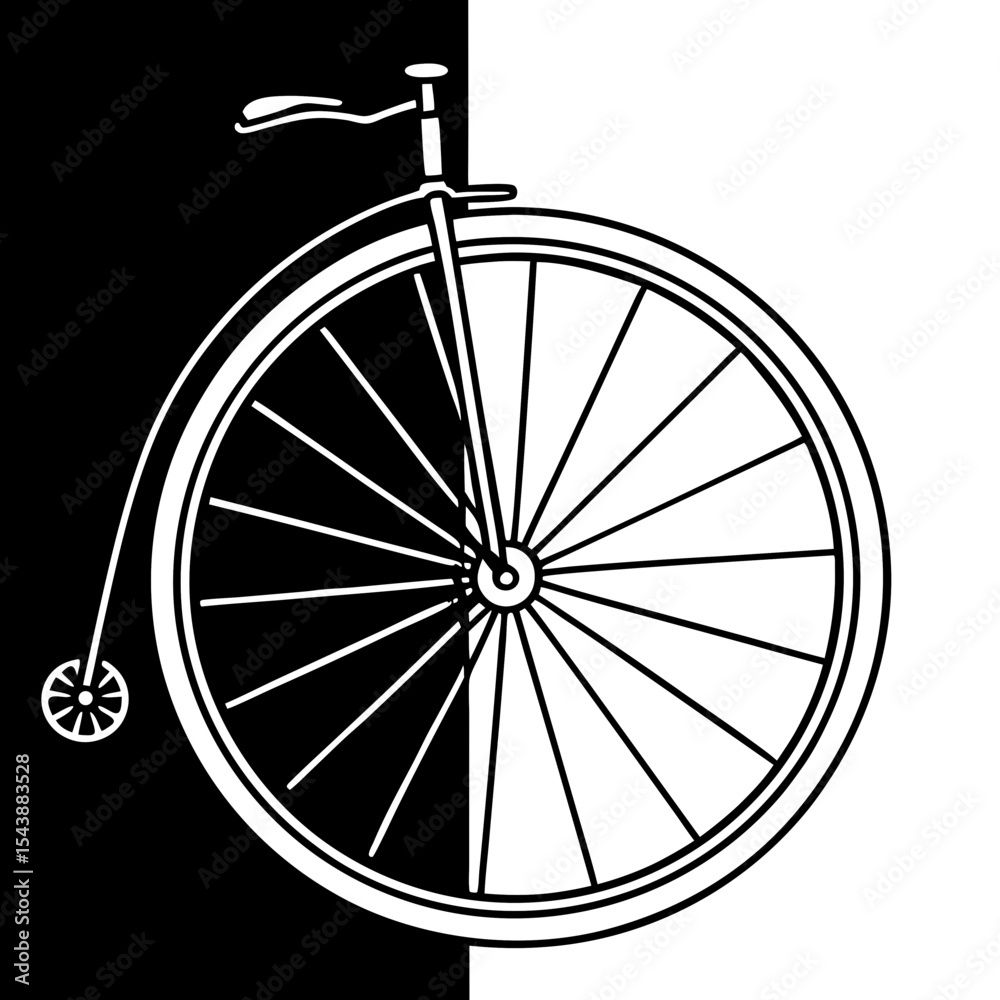 Fototapeta premium Vintage Bicycle Vector Art Monochrome Bike Illustration