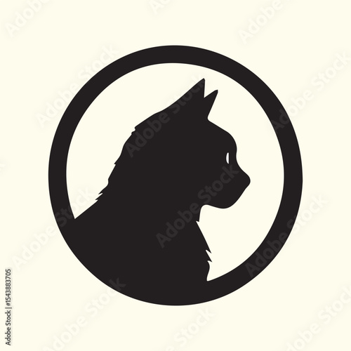 Black  Cat logo design, vector  