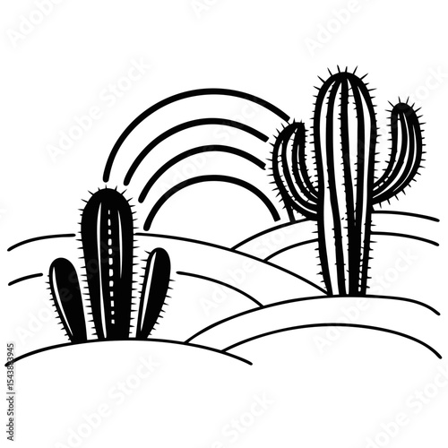 Cactus Graphic Vector Desert Plant Illustration Nature Design