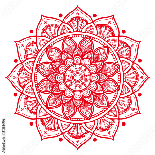 Simple Mandala Line Art – Clear Vector Illustration with Geometric Pattern for Coloring, Decoration, and Meditation
