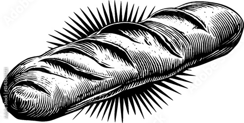 Diagonally sliced baguette design with black background