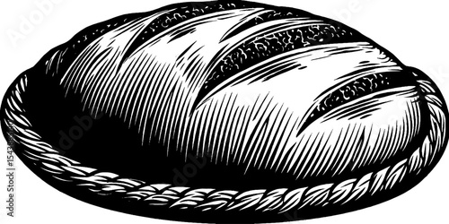 Artisan bread with textured design in bakers proofing basket for culinary arts and baking concepts