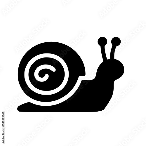 Minimalist Snail Crawling Silhouette – Black SVG Clipart Icon