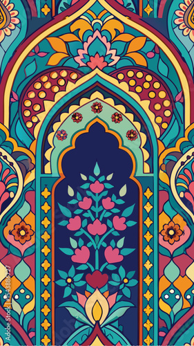 Intricate ornate arch frame decorative border design for elegant projects