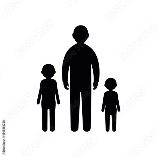 Lifecycle Black Silhouette Baby to Old Age
