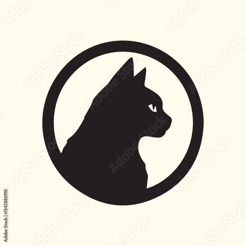 Black  Cat logo design, vector  