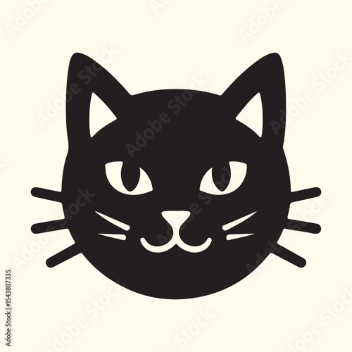 Black  Cat logo design, vector  