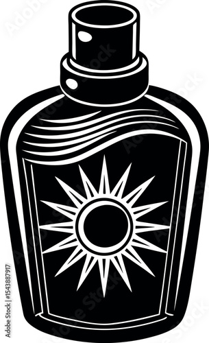 sunscreen lotion bottle vector Shallotte on white background