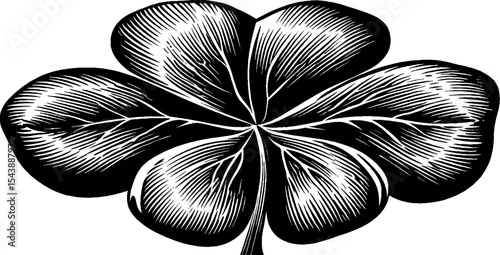 Four leaf clover with halo design for st. patrick's day and good luck themes