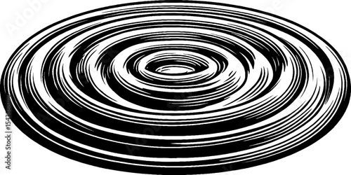 Abstract coiled spiral design in black and white for creative projects