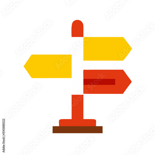Vector image directional signpost with colorful arrows in minimal style  