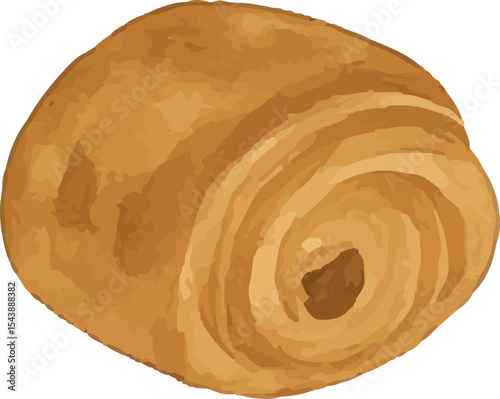 Golden croissants illustrated with flaky layers, embodying French bakery charm in a warm, vintage style, perfect for food and travel themes