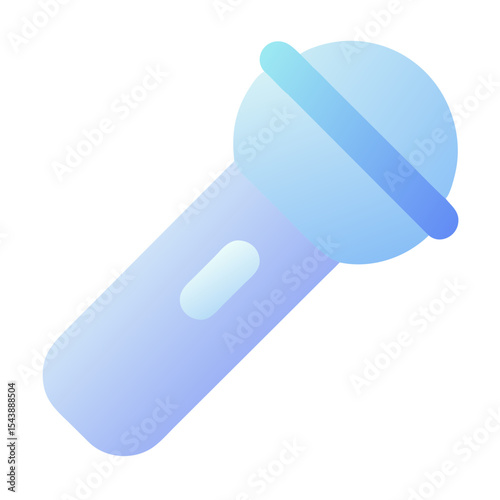 Vector image microphone illustration in gradients of blue and soft design  