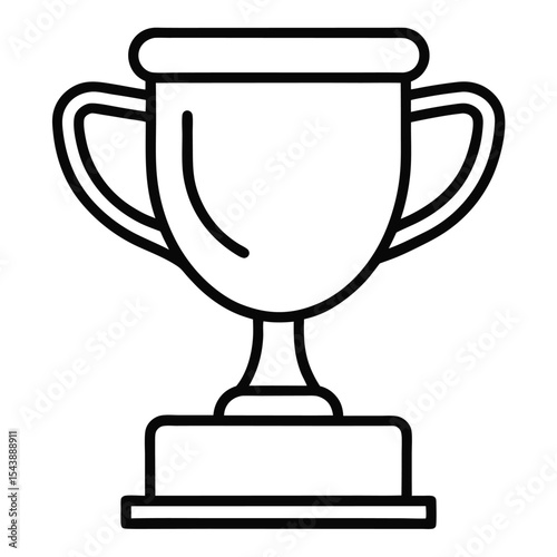  trophy cup outline icon on white background