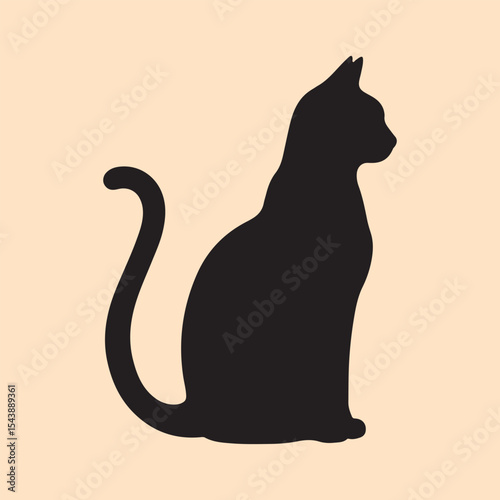 Black  Cat logo design, vector  