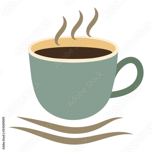 Coffee cup icon. Beautiful tea cup for logo icon. Cup of coffee icon, vector design template isolated on white background. Vector illustration.