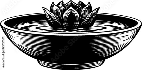 Mystical jewel floating above sacred bowl with radiant halo design for spiritual art