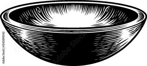 Intricately decorated ceramic bowl fragment in black and white for artistic designs