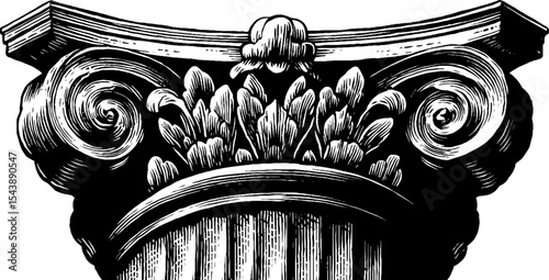 Intricate ancient mosaic tile fragment in black and white with classic ornamentation