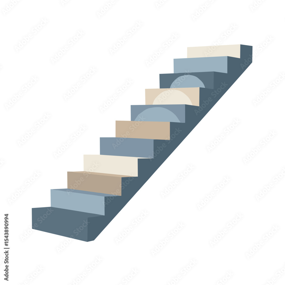Fototapeta premium Minimalist staircase icon symbolizing progress and growth in education