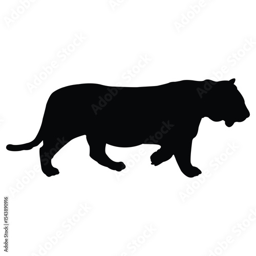 sillouette tiger vector isloated on white background