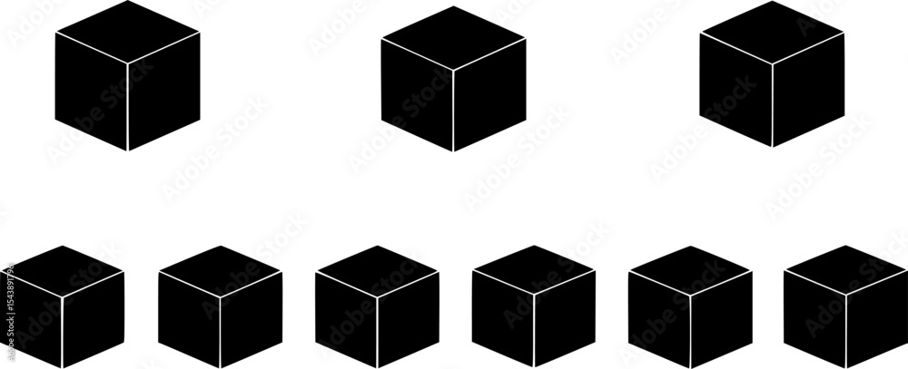 set of cubes cardboard vector set of cubes cardboard vector