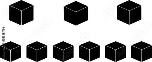 set of cubes cardboard vector