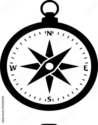 compass selhouette vector