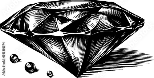 Intricate layered diamond with concentric lines and floating elements