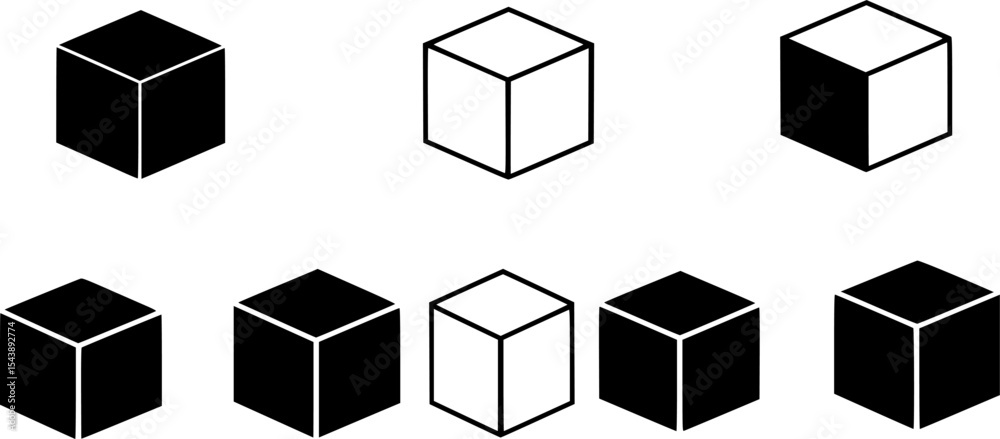 set of cubes cardboard vector set of cubes cardboard vector