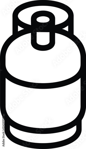 A simple black outline drawing of a gas tank on a plain gray background