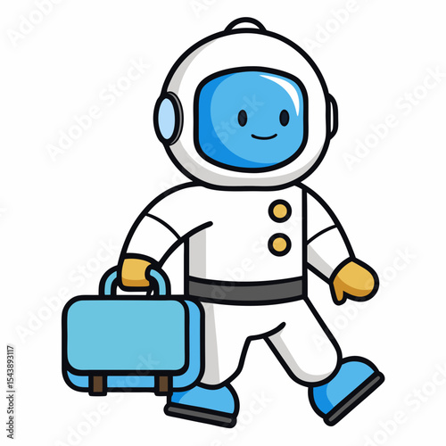 astronaut walking cheerfully 