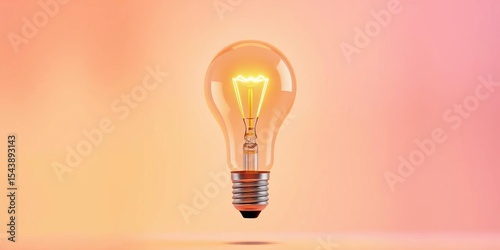 Soft pastel background with a glowing lightbulb, symbolizing creative solutions and innovative business planning,  elegant,  solution