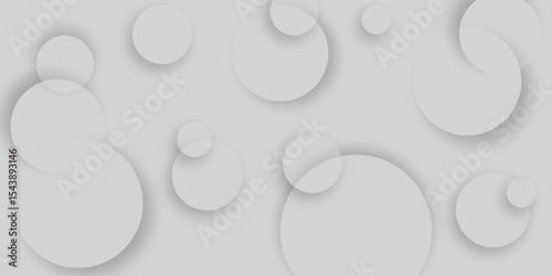 Modern design background for report and project presentation template. Abstract background with circle white abstract geometric background with soft light white paper circles in design .Gray abstract.