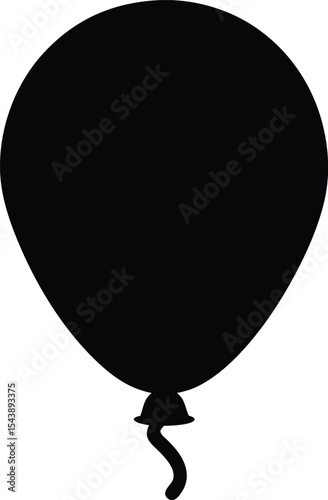 Balloon icon silhouette vector, party balloon icon
