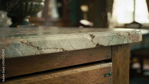 Aged Table Shows Signs Of Wear And Tear In An Old Room