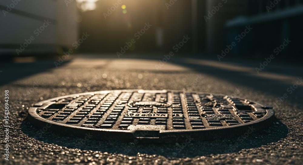 Sewer Manhole Cover on Street Sewer Manhole Cover on Street