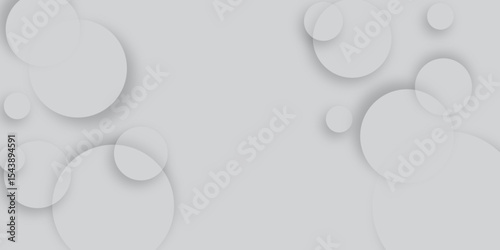 Modern design background for report and project presentation template. Abstract background with circle white abstract geometric background with soft light white paper circles in design .Gray abstract.