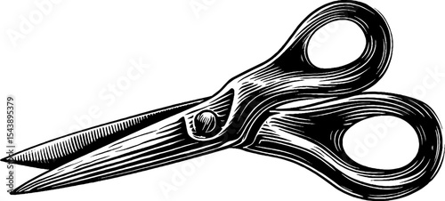 Black tailor scissors slightly open – precision tool for sewing or crafting projects