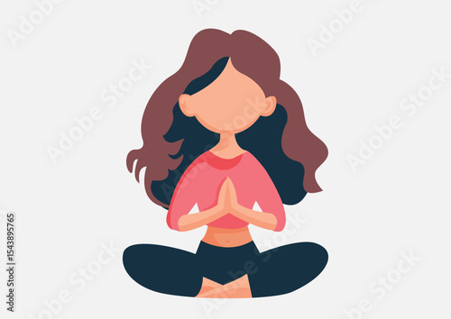 A young woman with a beautiful toned body is doing yoga.