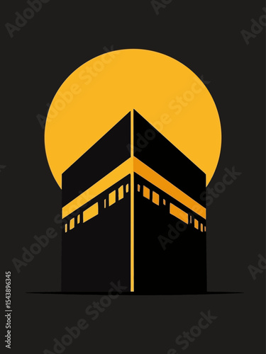  kaaba tilted angle minimalist icon