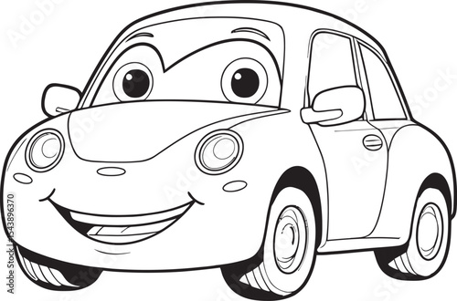  Cartoon Car Drawing Coloring Pages line art vector