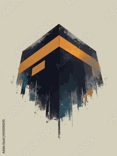  kaaba tilted angle minimalist icon